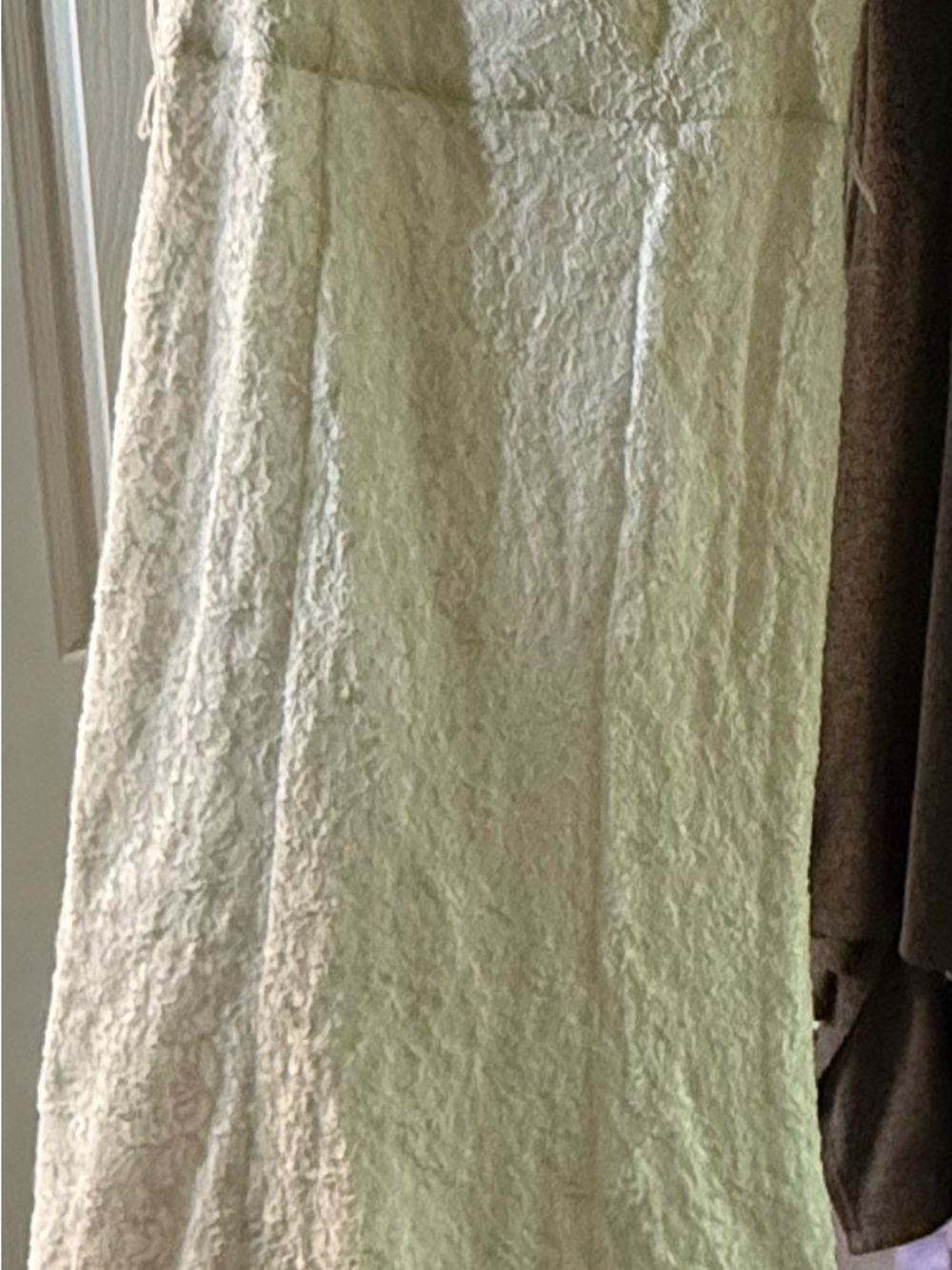 Adrianna Papell Ivory Satin Dress with Label Detail